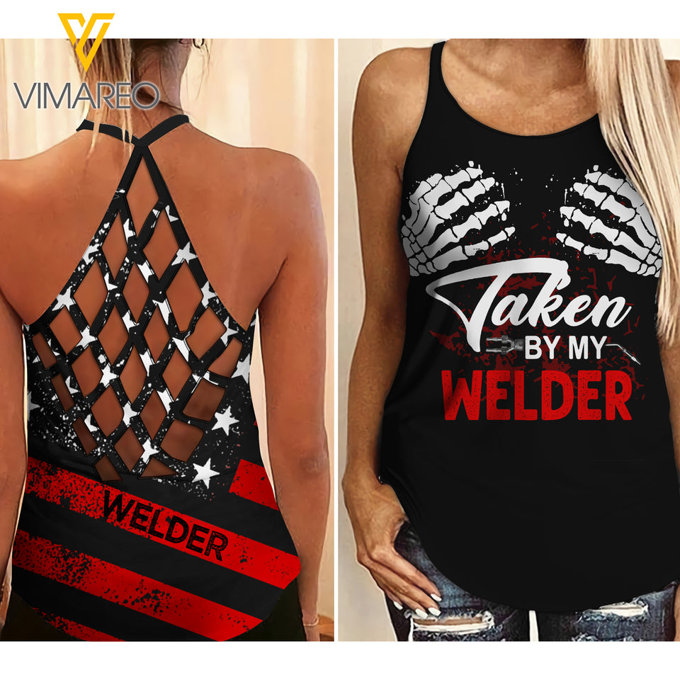 TAKEN WELDER CRISS-CROSS OPEN BACK CAMISOLE TANK TOP