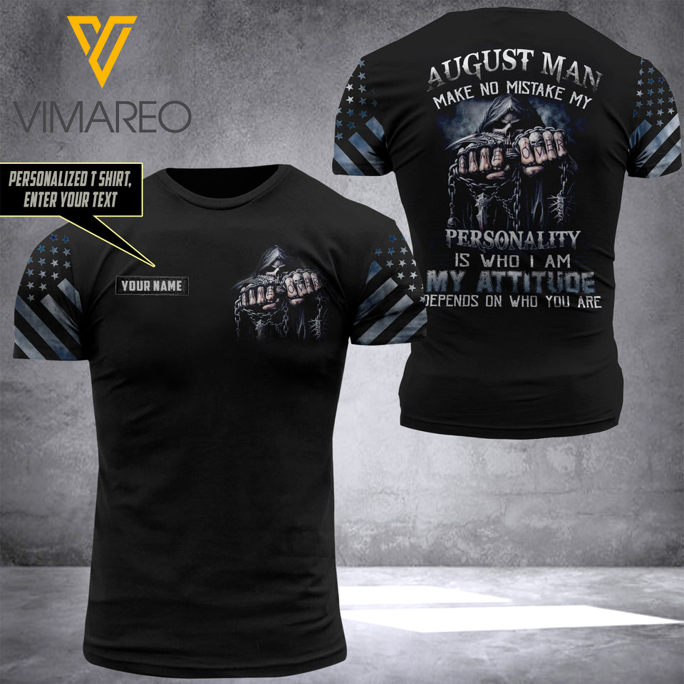 AUGUST MAN CUSTOMIZE T-SHIRT 3D PRINTED