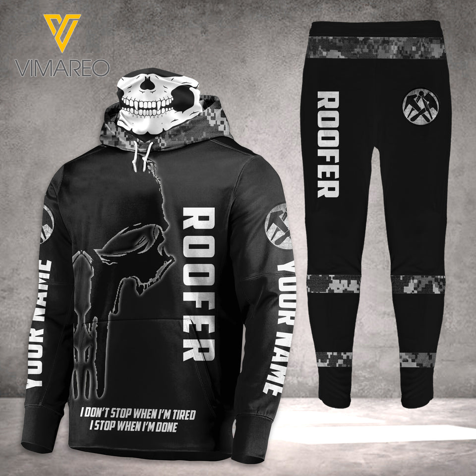 PERSONALIZED ROOFER CUSTOMIZE MASK HOODIE COMBO 3D PRINTED LC