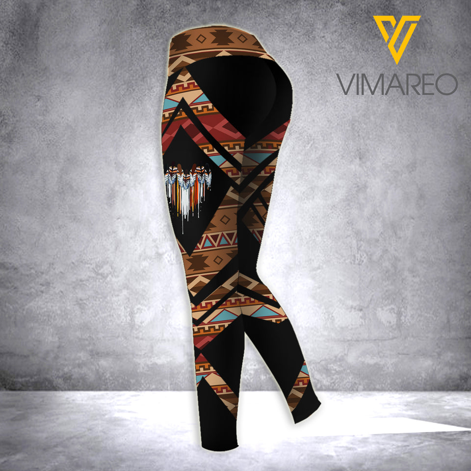 NATIVE CRISS-CROSS OPEN BACK CAMISOLE TANK TOP/LEGGING