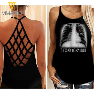 PERSONALIZED DOBERMAN DOG CRISS-CROSS OPEN BACK CAMISOLE TANK TOP