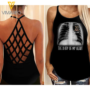PERSONALIZED GERMAN SHEPHERD DOG CRISS-CROSS OPEN BACK CAMISOLE TANK TOP