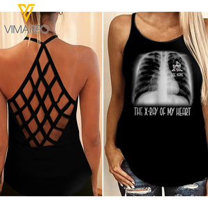 PERSONALIZED HEELER DOG CRISS-CROSS OPEN BACK CAMISOLE TANK TOP