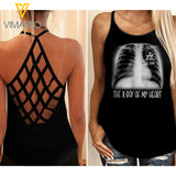 PERSONALIZED HEELER DOG CRISS-CROSS OPEN BACK CAMISOLE TANK TOP