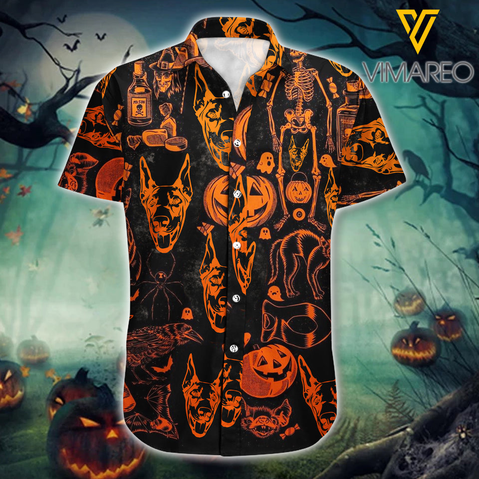 DOBERMANN PINSCHER HAPPY HALLOWEEN HAWAII SHIRT