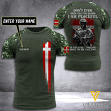 PERSONALIZED  DENMARK  WARRIOR / ARMY 3D PRINTED SHIRT YYTT