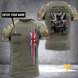 PERSONALIZED WARRIOR UK - UNITED KINGDOM ARMY 3D PRINTED SHIRT YYTT