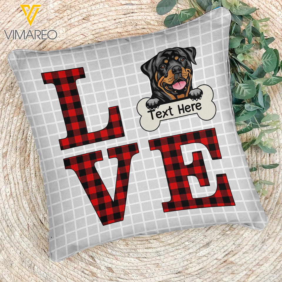 Personalized Rottweiler With Love 3D Pillow