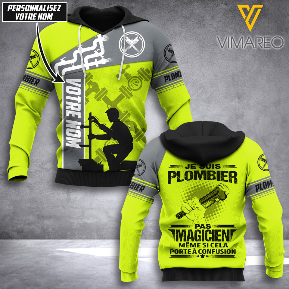 PERSONNALISEZ VOTRE NOM PLOMBIER HOODIE 3D PRINTED NEY168T