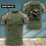 TEXAS GUY  CUSTOMIZED T-SHIRT CAMO 3D PRINTED