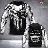 MY SILENCE DOESN'T MEAN I AGREE WITH YOU SKULL HOODIE 3D PRINTED NEY108
