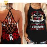 Denmark  Veteran's Wife I'm not spoiled Criss-Cross Open Back Camisole Tank Top YYTT