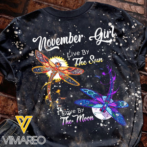 November Girl Live By The Sun Love By The Moon Bleached TShirt