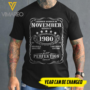 CUSTOMIZED BORN IN NOVEMBER 19XX PRINTED 3D TSHIRT YYTT13