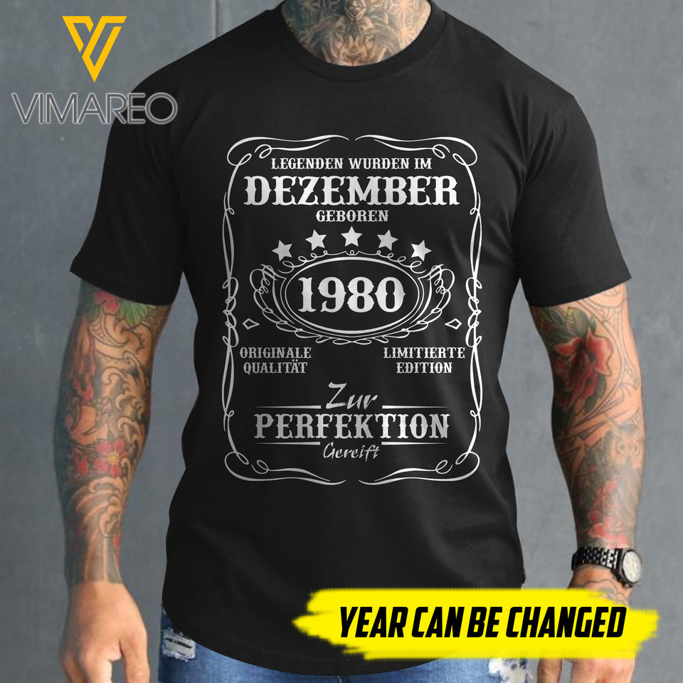 CUSTOMIZED BORN IN DECEMBER 19XX PRINTED 3D TSHIRT YYTT13