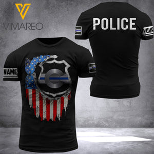 CUSTOMIZED COLORADO POLICE 3D PRINTED TSHIRT YYTT