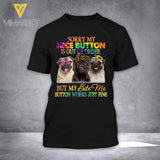 Pug - My Bite Me Button Works Just Fine 3D Printed Tshirt QQYY