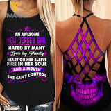 An Awesome New Jersey Girl  Criss-Cross Open Back Camisole Tank Top