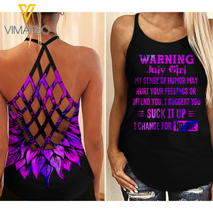 JULY GIRL Criss-Cross Open Back Camisole Tank Top YYQQ
