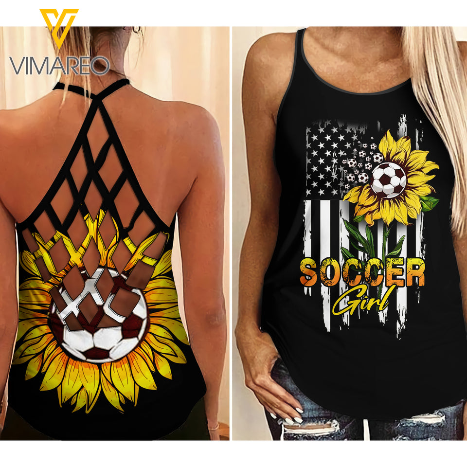 SOCCER GIRL Criss-Cross Open Back Camisole Tank Top YYTT
