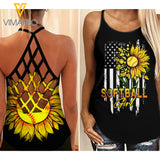 SOFTBALL GIRL Criss-Cross Open Back Camisole Tank Top YYTT