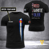 PERSONALIZED RED WHITE BLUE AND WINE - COLORADO FLAG 3D PRINTED TSHIRT YYTT