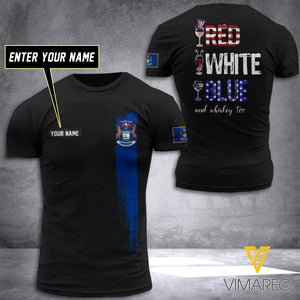 PERSONALIZED RED WHITE BLUE AND WHISKEY - MICHIGAN  FLAG 3D PRINTED TSHIRT YYTT