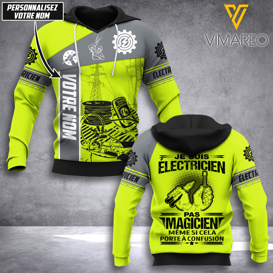 PERSONNALISEZ VOTRE NOM ÉLECTRICIEN HOODIE 3D PRINTED NEY168T