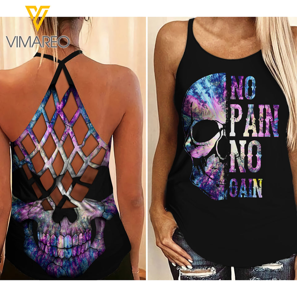 SKULL GIRL CRISS-CROSS TANK TOP 1808QV