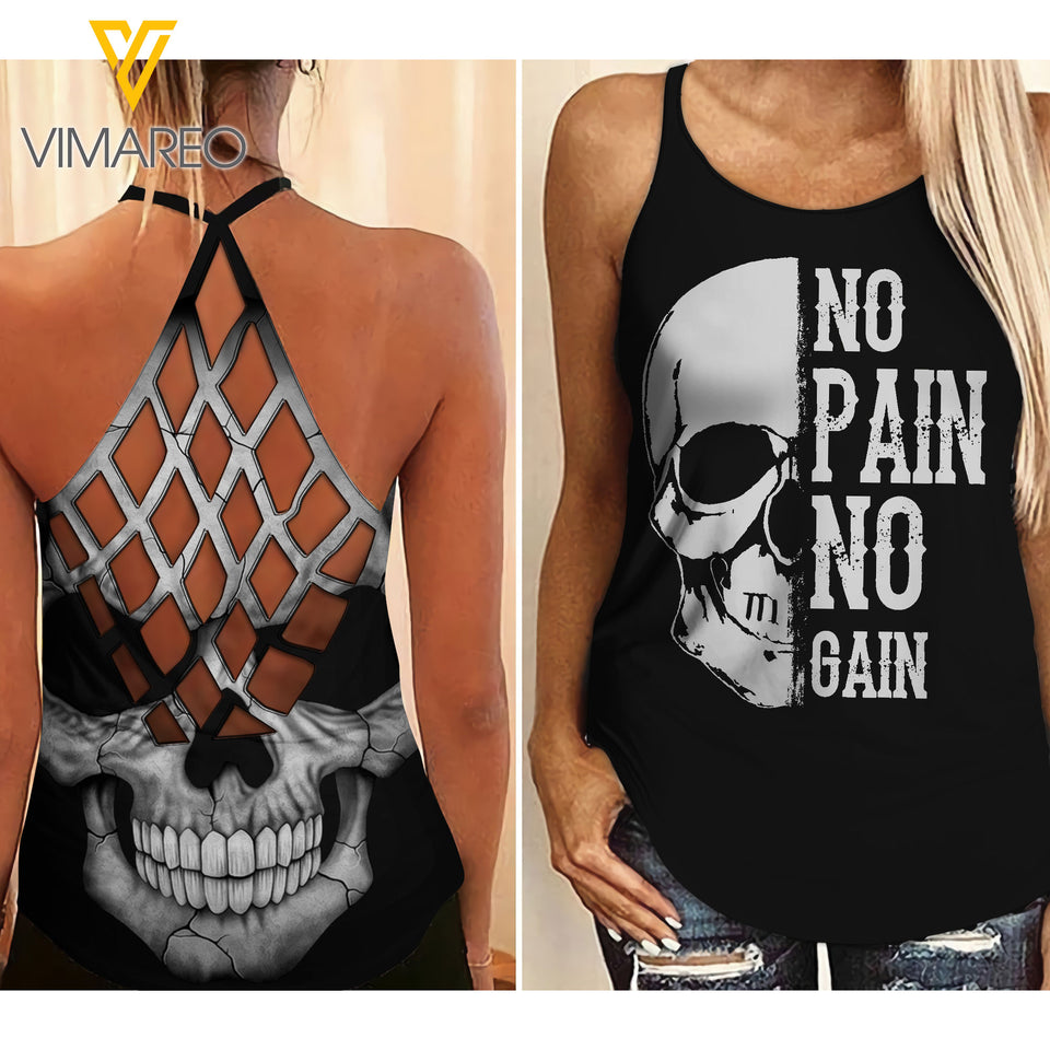 SKULL GIRL CRISS-CROSS TANK TOP 1808QV