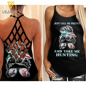 Hunting girl Criss-Cross Open Back Camisole Tank Top 1304NGBVQ