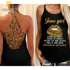 June Girl Tattoos Criss-Cross Open Back Camisole Tank Top 1503NGBQ