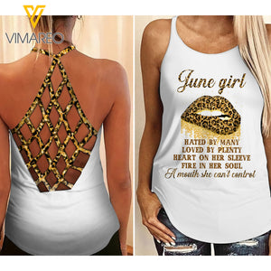 June Girl Tattoos Criss-Cross Open Back Camisole Tank Top 1503NGBQ