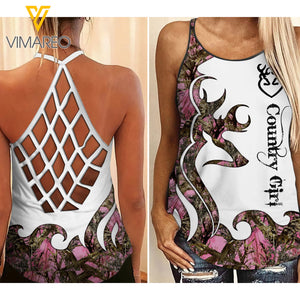 Country Girl Criss-Cross Open Back Camisole Tank Top 0104NGBVQ