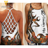 Country Girl Criss-Cross Open Back Camisole Tank Top 0104NGBVQ