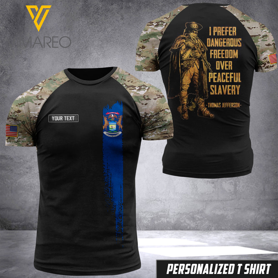Customized Michigan Flag 3D PRINTED SHIRT 1404NGBVQ