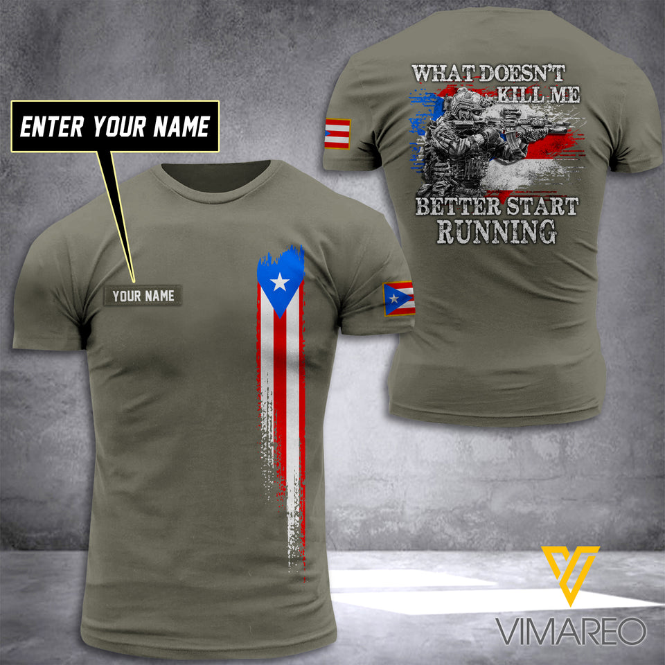 Customized Puerto rico Army 3D Printed TShirt 0904NGBTH