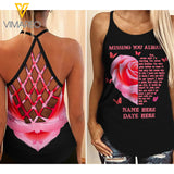 CUSTOMIZED Missing you Criss-Cross Open Back Camisole Tank Top 0204NGBN