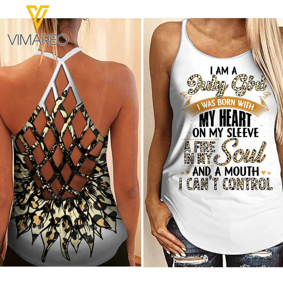 July girl Criss-Cross Open Back Camisole Tank Top 0605NGBN