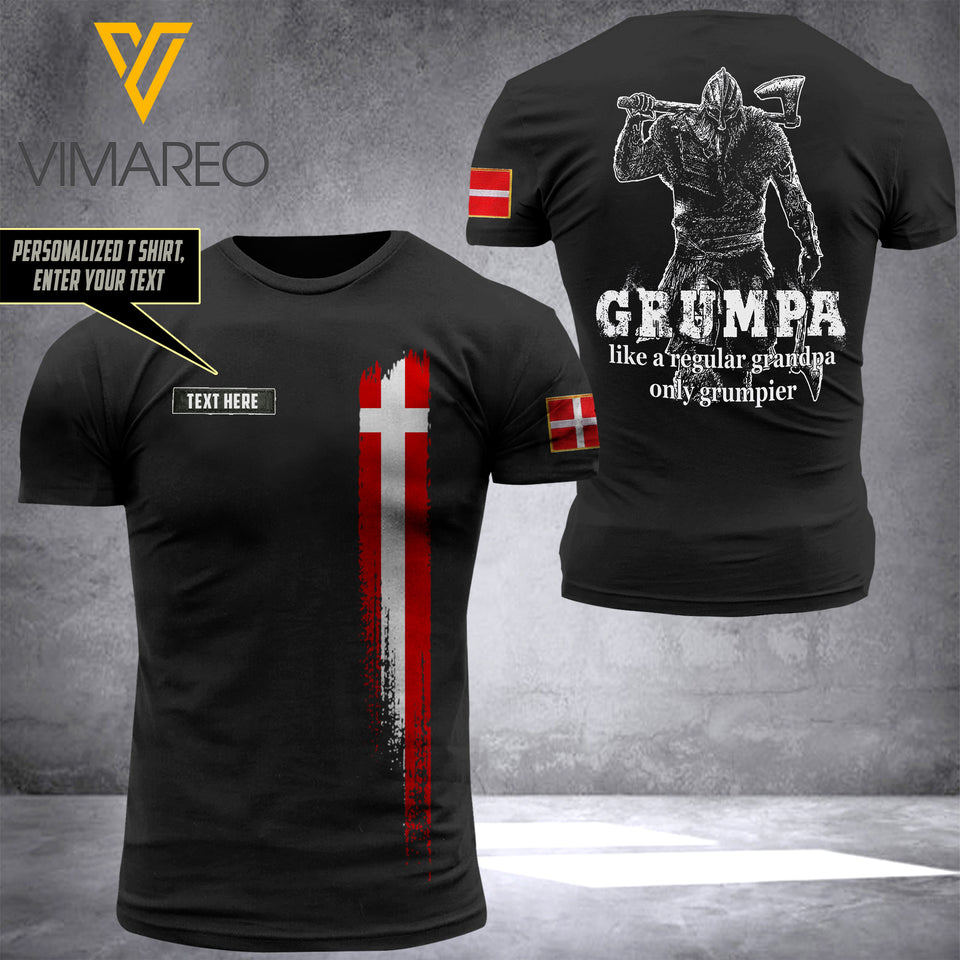 Customized Denmark Viking Flag 3D PRINTED TSHIRT 1504NGBN