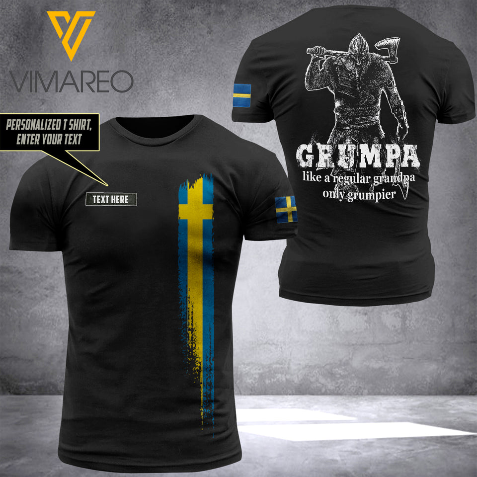 Customized Sweden Viking Flag 3D PRINTED TSHIRT 1504NGBN