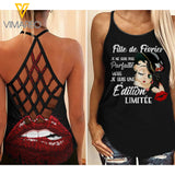 Février fille girl Criss-Cross Open Back Camisole Tank Top 1307TH
