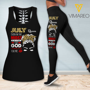 July girl queen Criss-Cross Open Back Camisole Tank Top Legging 2806TH