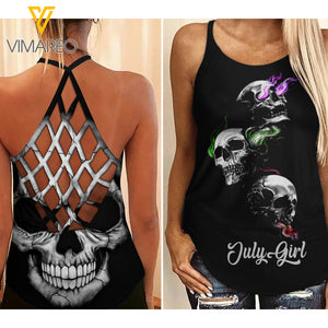 July girl Criss-Cross Open Back Camisole Tank Top 1407TQ