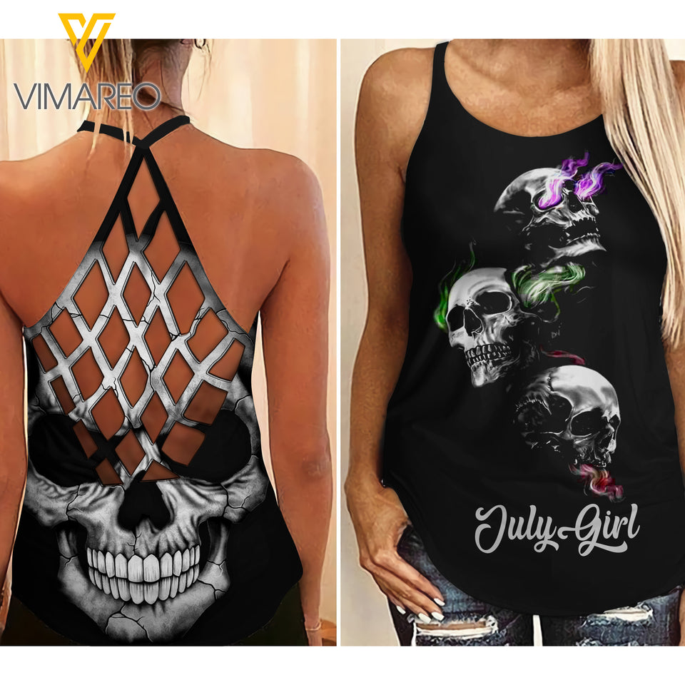 July girl Criss-Cross Open Back Camisole Tank Top 1407TQ