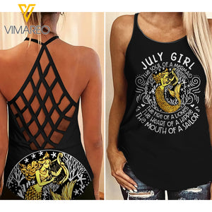 July Girl Criss-Cross Open Back Camisole Tank Top 1503NGBTH