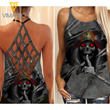 Florida Girl Criss-Cross Open Back Camisole Tank Top 2403NGBT