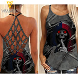 Texas Girl Criss-Cross Open Back Camisole Tank Top 2403NGBT