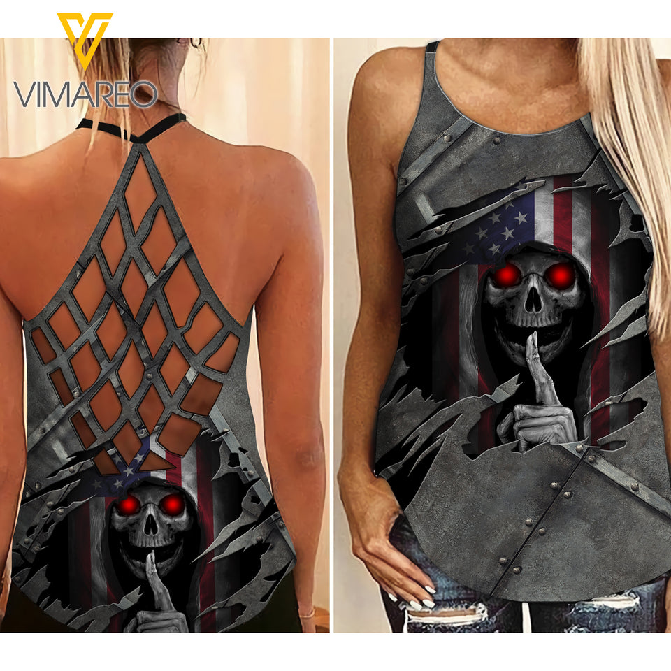 USA Girl Criss-Cross Open Back Camisole Tank Top 2503NGBT
