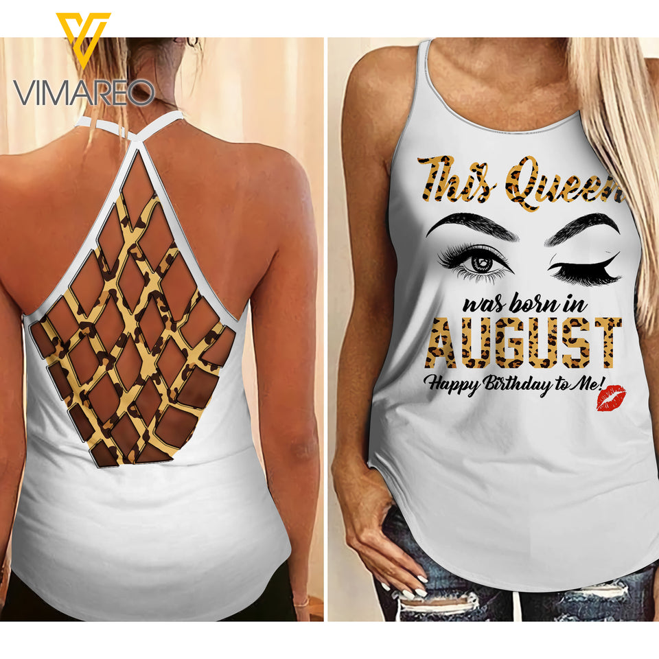 August Girl Criss-Cross Open Back Camisole Tank Top 1404NGBTQ